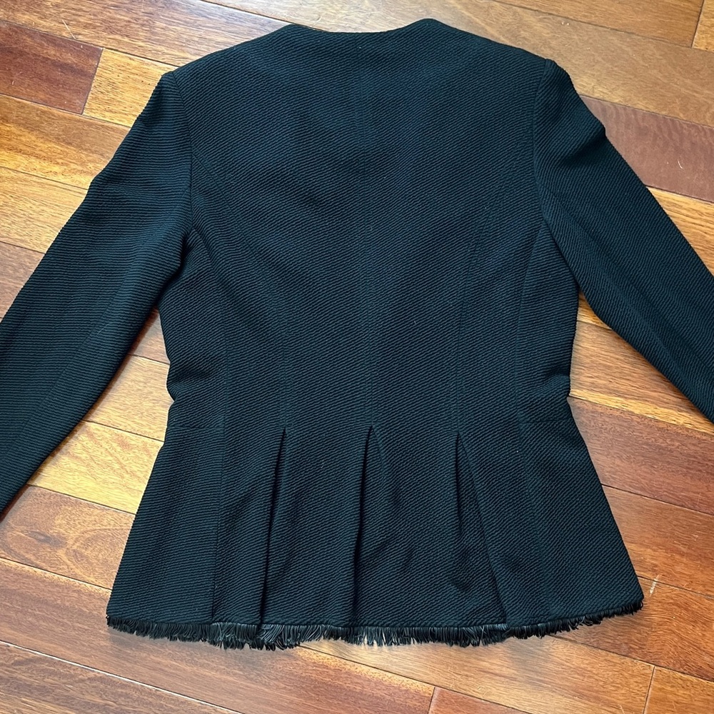 Vintage Iris Setlakwe Black Blazer with Fringe Detail Size 4 - Picture 5 of 6